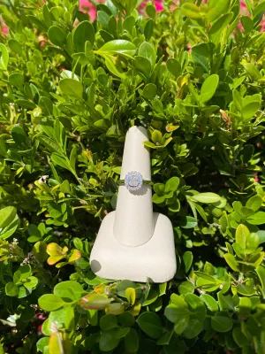 Bezel Set Engagement Ring with Halo