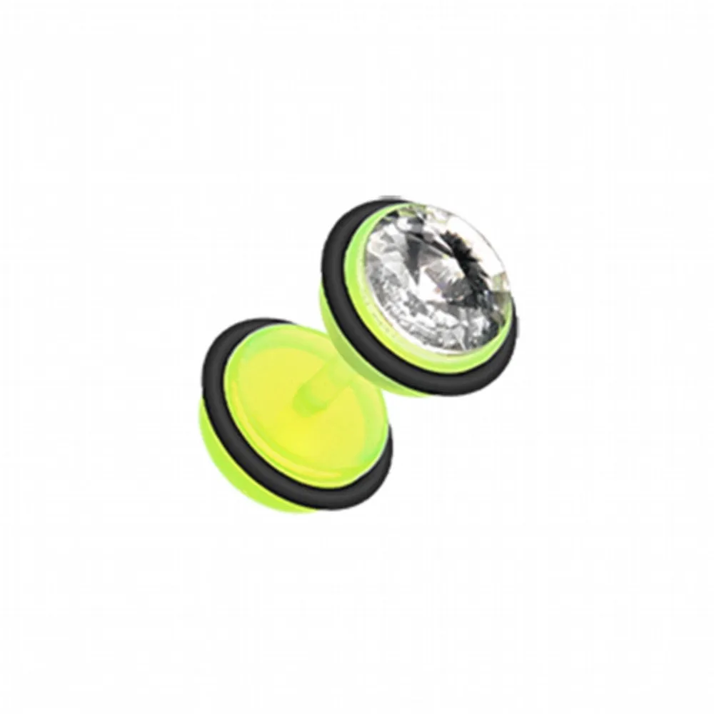 Bio Flexible Gem Top Acrylic Fake Plug with O-Rings