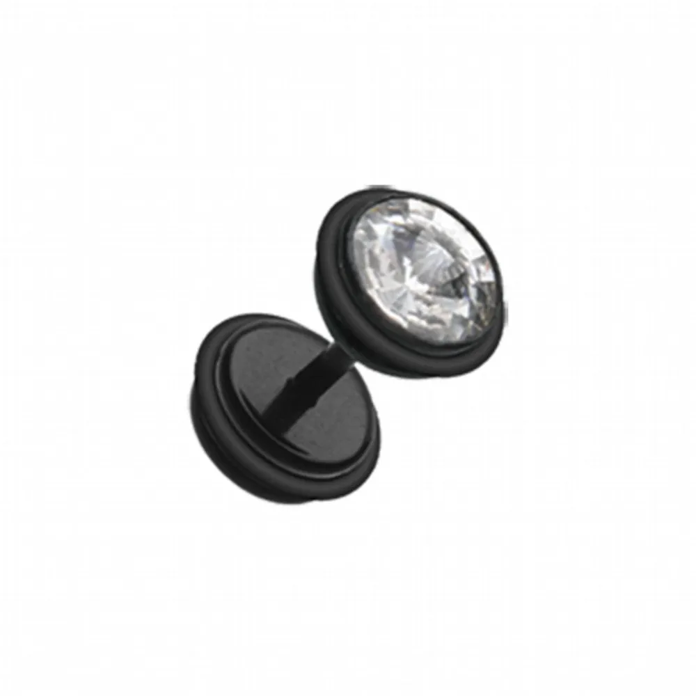 Bio Flexible Gem Top Acrylic Fake Plug with O-Rings