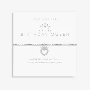 Birthday Queen Silver 17.5cm Stretch Bracelet 6065