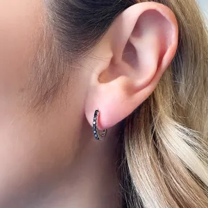 Black Diamond Hoop Earrings