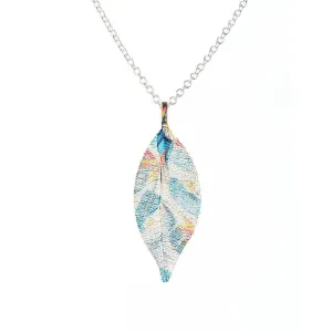 Blue Pastels Leaf Necklace
