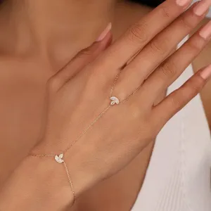 Bohemian Leaf Zircon Slave Bracelet Bangle for Women Fashion