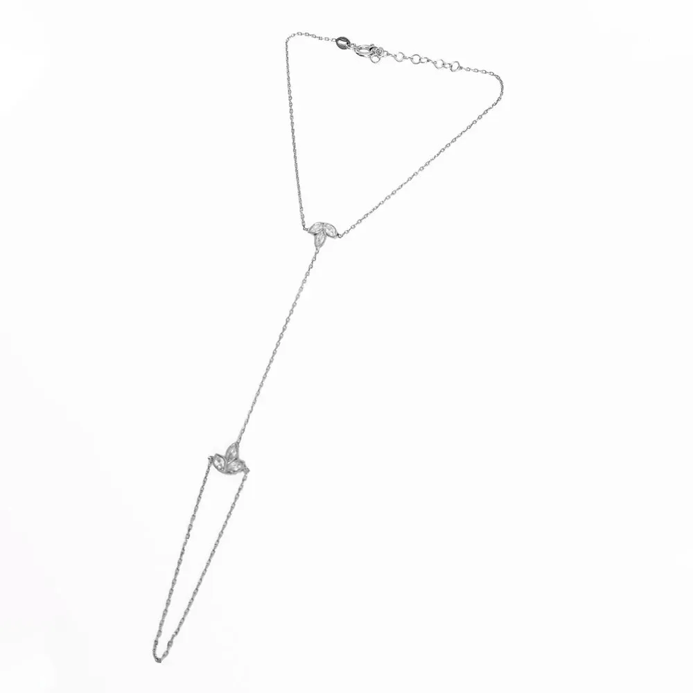Bohemian Leaf Zircon Slave Bracelet Bangle for Women Fashion