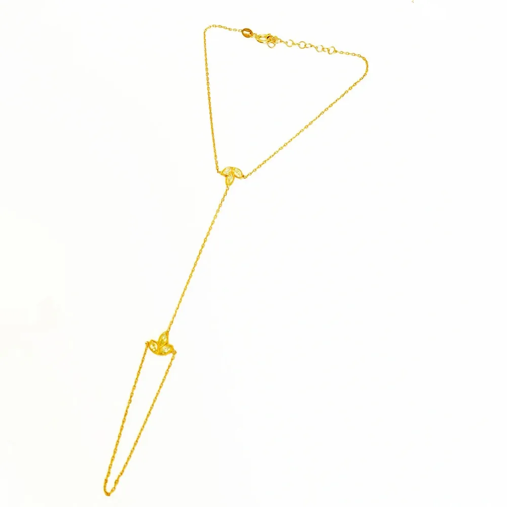 Bohemian Leaf Zircon Slave Bracelet Bangle for Women Fashion