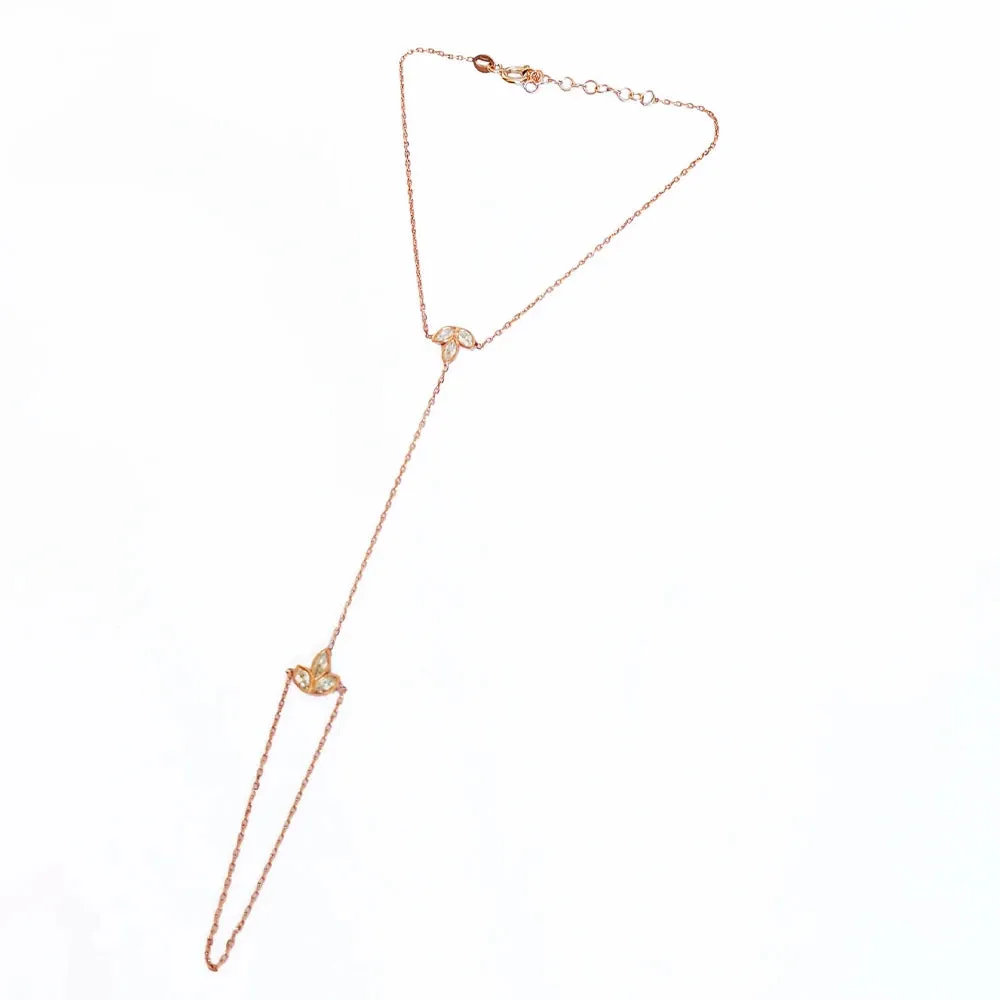 Bohemian Leaf Zircon Slave Bracelet Bangle for Women Fashion