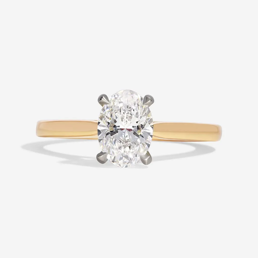 Bordeaux 1.00ct | Oval Solitaire Natural Diamond set in 18ct Gold