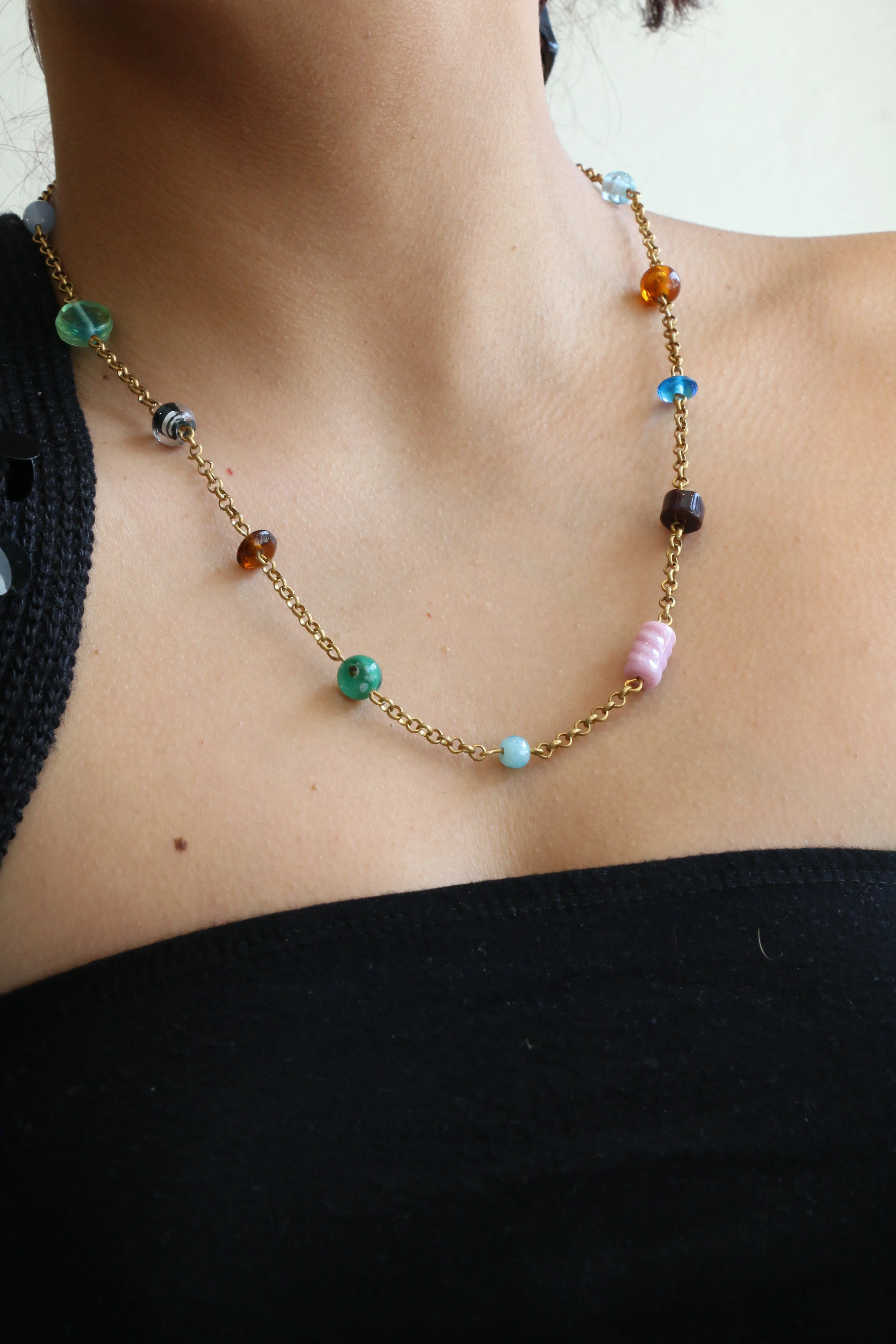 Brass Beaded Necklace