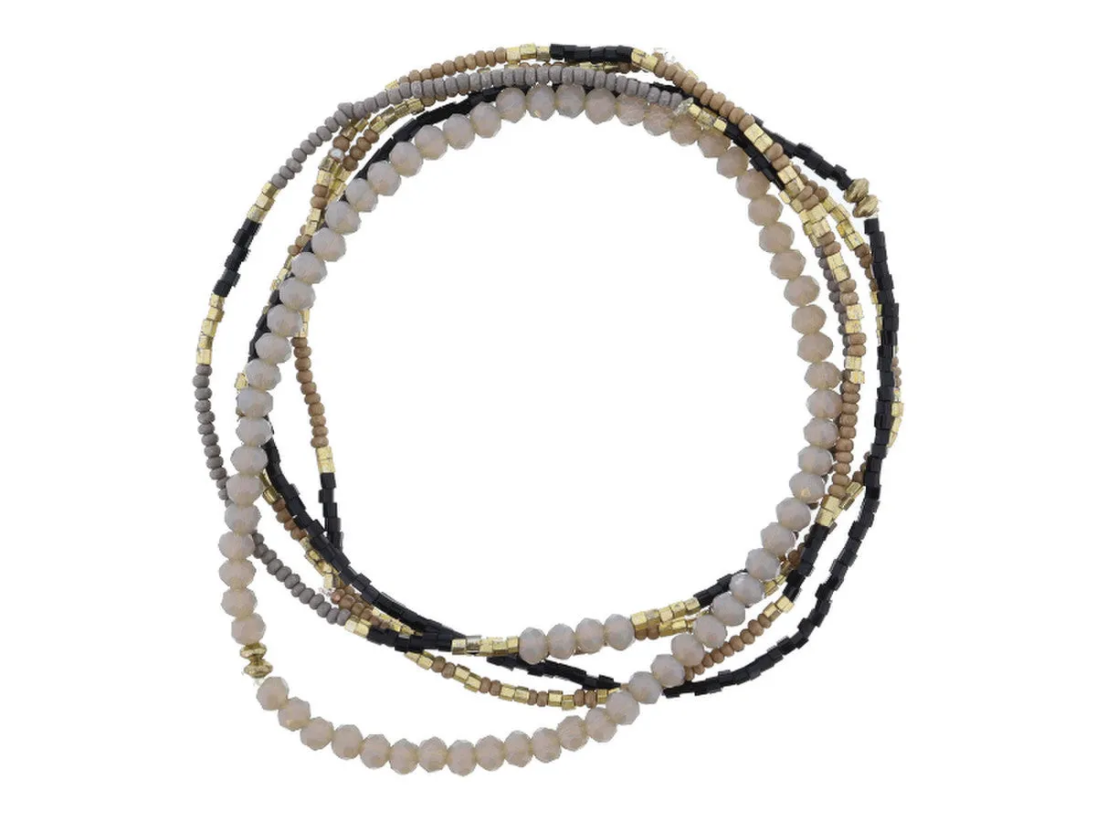 Brinly Set of 5 Stretch Bead Bracelets