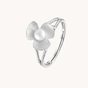 Broad Leaf Silver Adjustable Ring W.