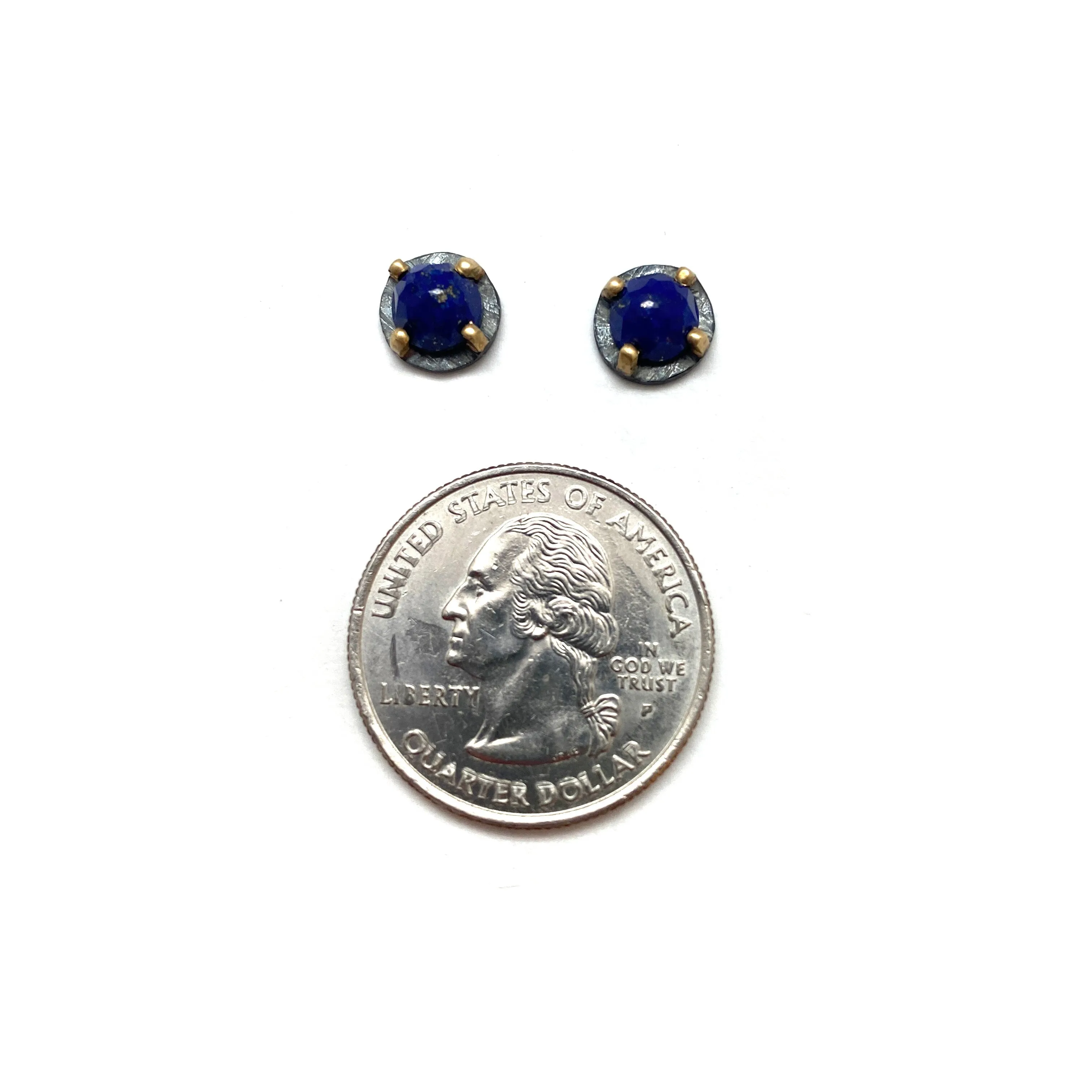 Carved Studs - Lapis