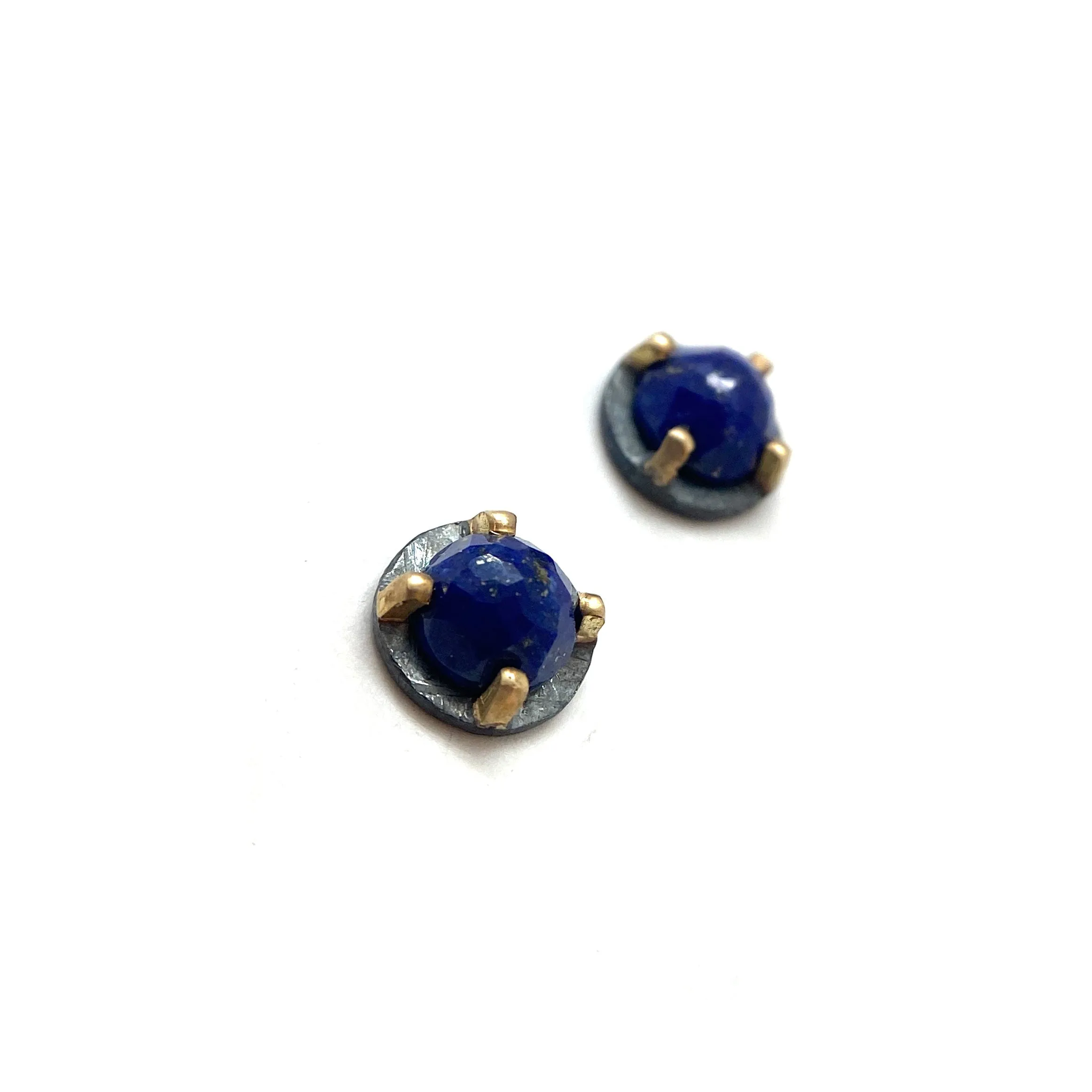Carved Studs - Lapis