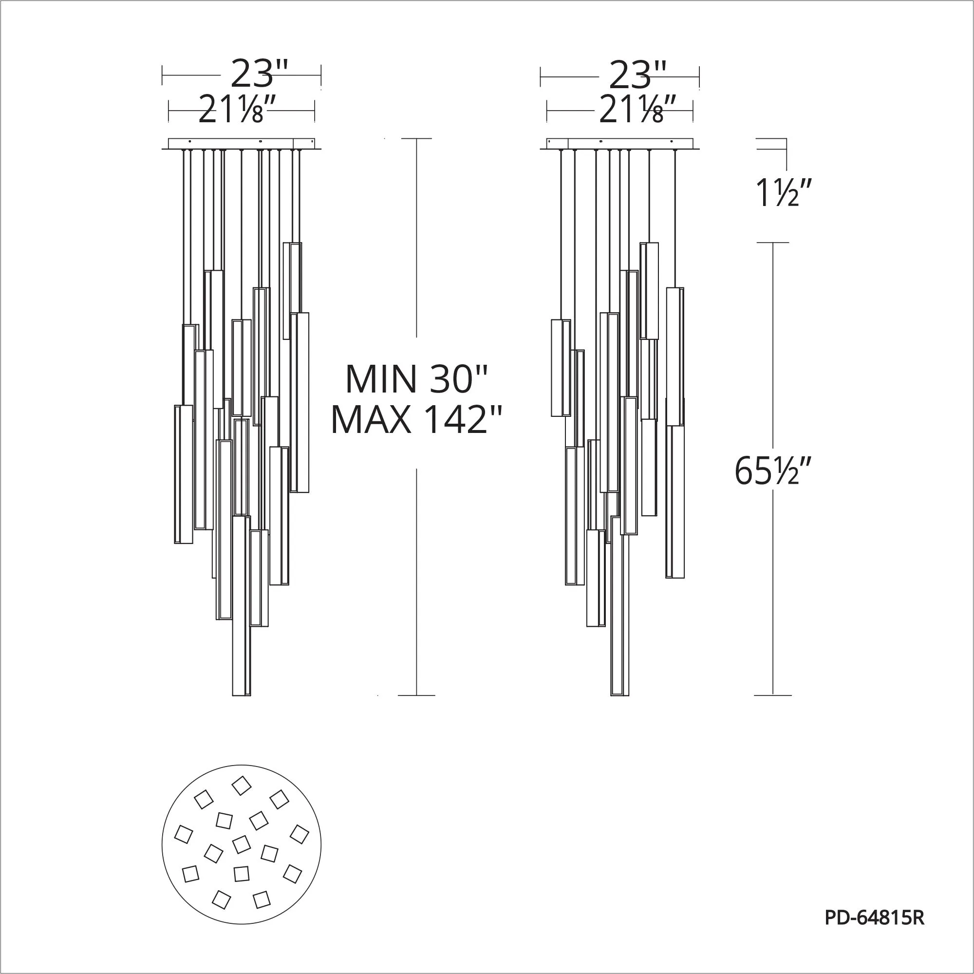 Chaos LED 15 Light Round Pendant