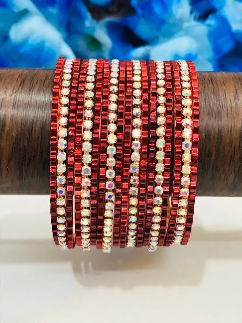 Charming Maroon Colored Designed Bangles For Girls