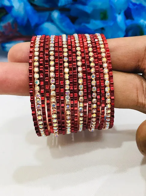 Charming Maroon Colored Designed Bangles For Girls