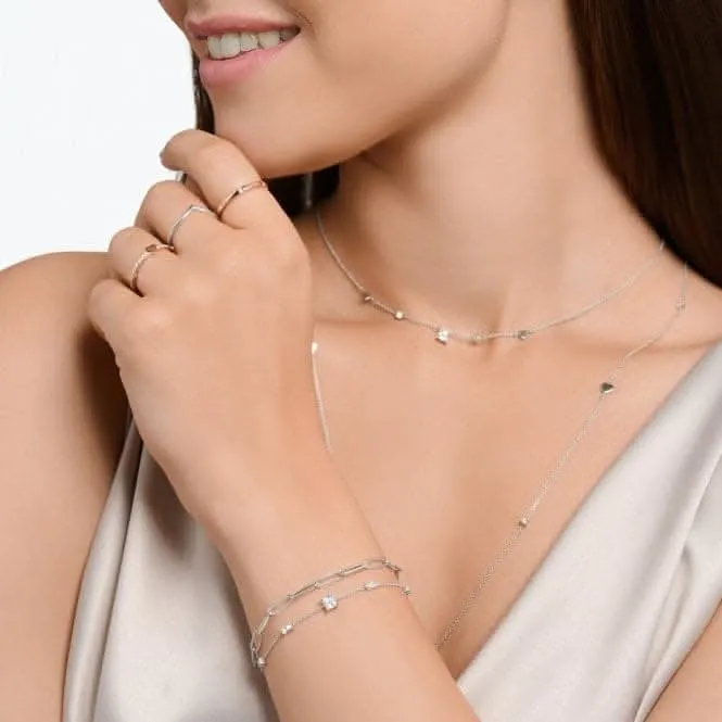 Charming Sterling Silver White Stones Bracelet A2059-051-14-L19V