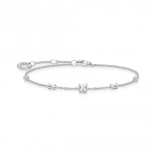 Charming Sterling Silver White Stones Bracelet A2059-051-14-L19V