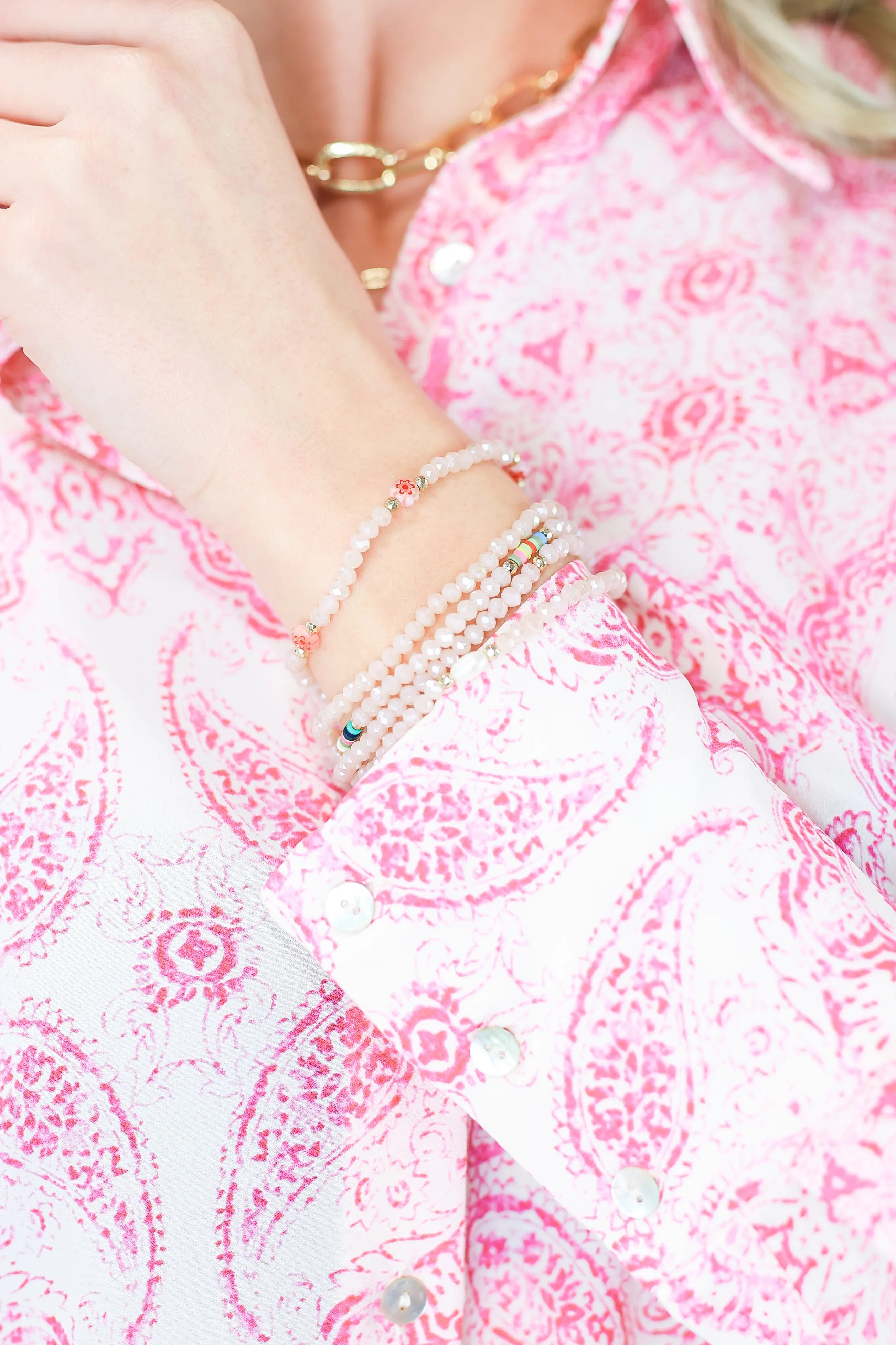 Chasing Love Bracelet Stack In Blush
