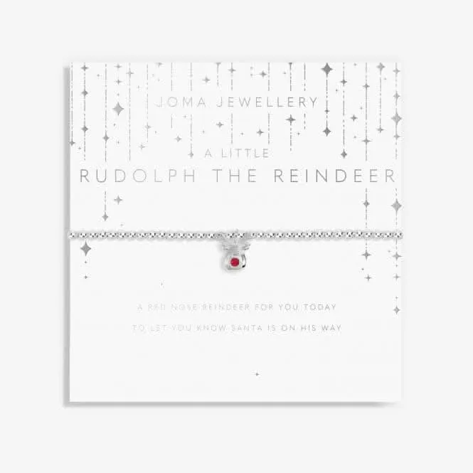 Christmas Rudolph The Reindeer Silver 15.5cm Stretch Bracelet C705
