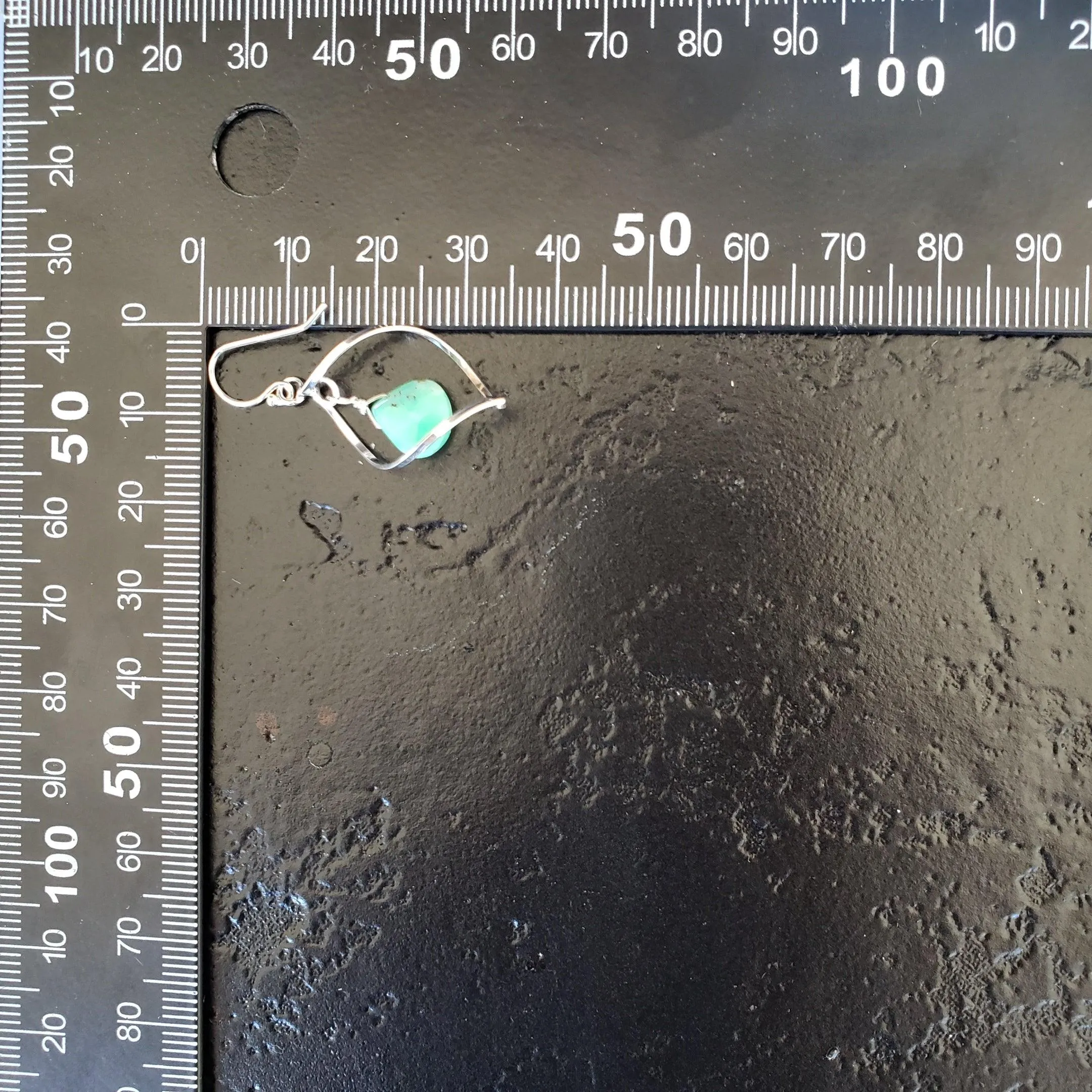 Chrysoprase twist earrings