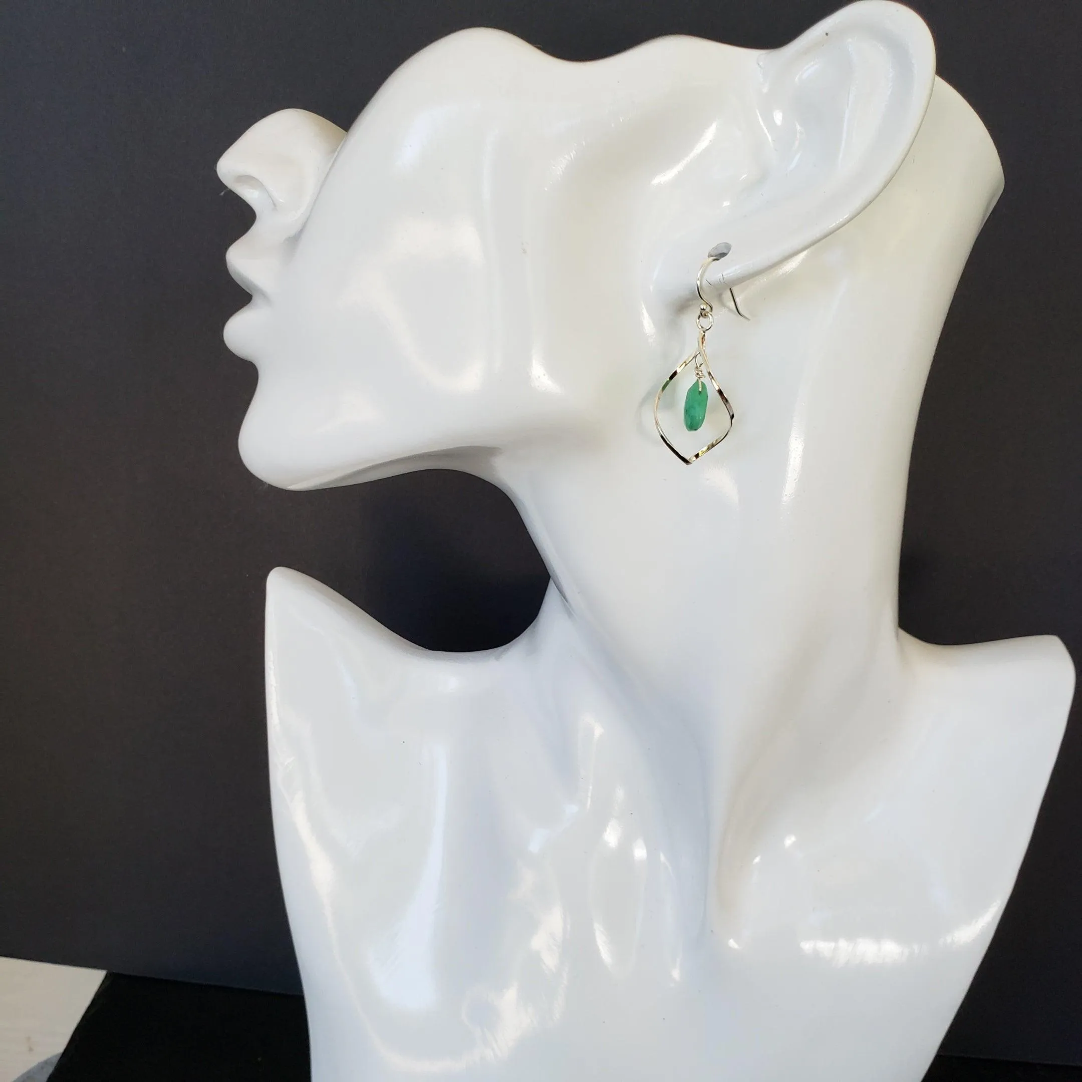 Chrysoprase twist earrings