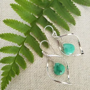 Chrysoprase twist earrings