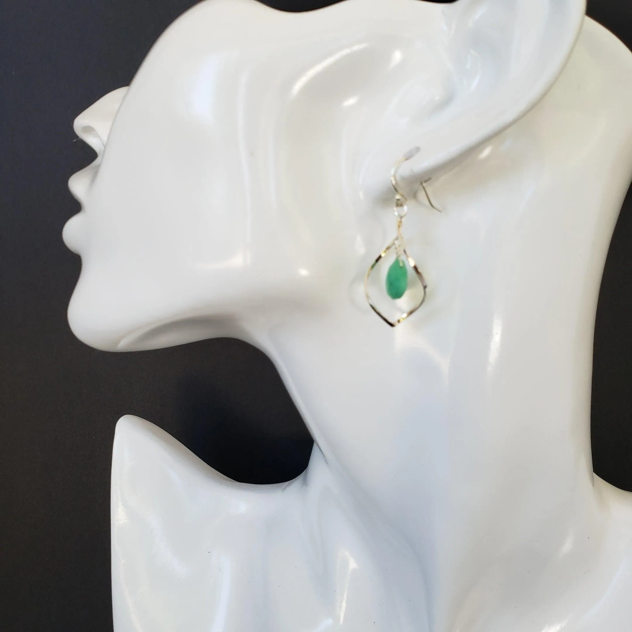 Chrysoprase twist earrings