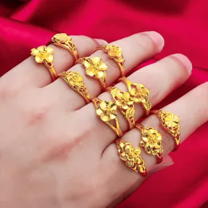 Classic Sand Gold Rings