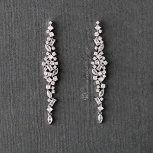 Cluster CZ Bridal Earrings