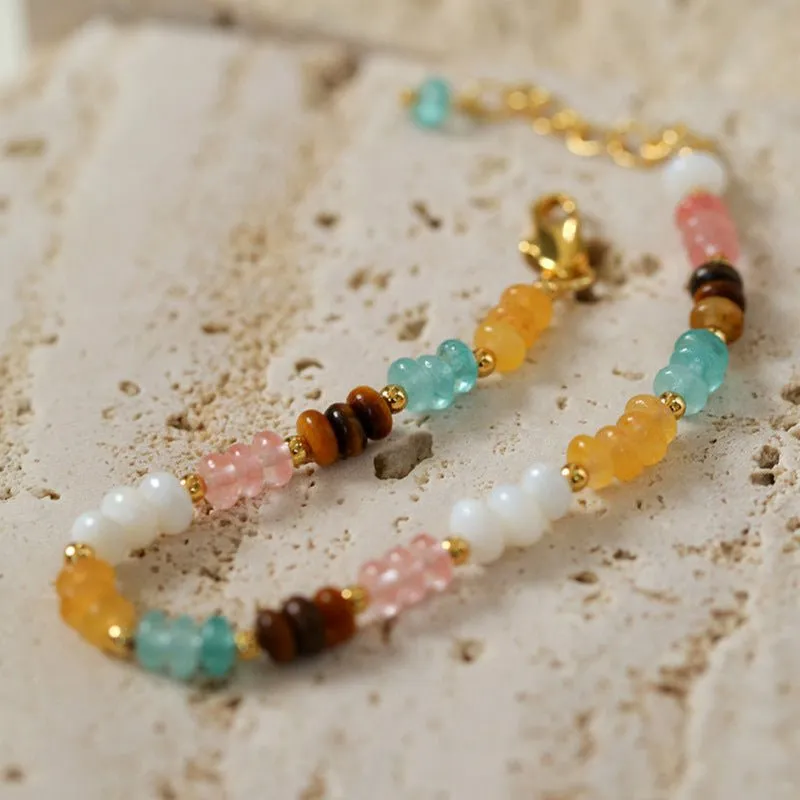 Colorful Beaded Freshwater Pearl Bracelet