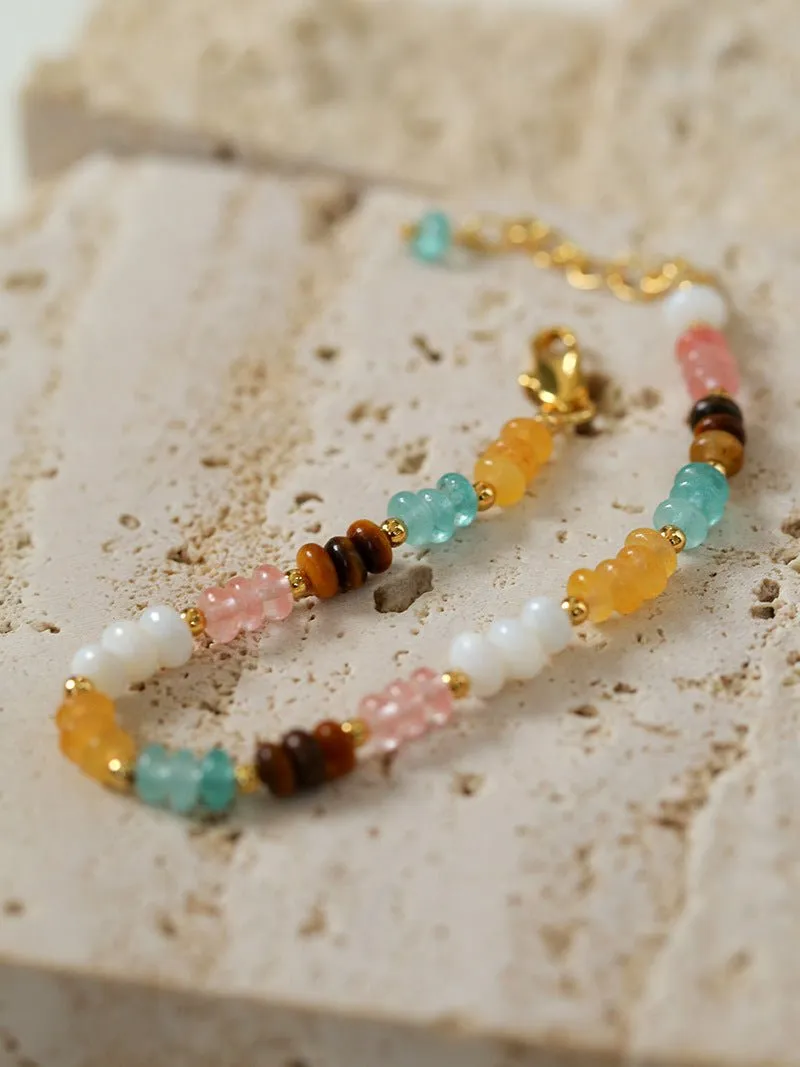 Colorful Beaded Freshwater Pearl Bracelet