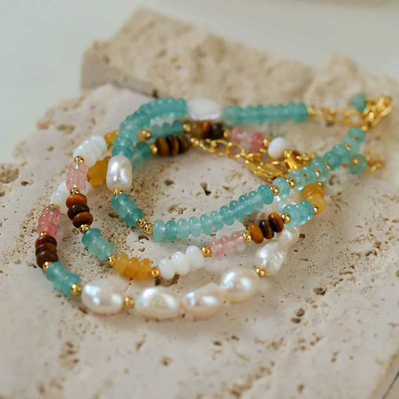 Colorful Beaded Freshwater Pearl Bracelet