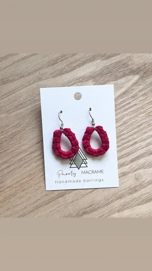 Colorful Mini Teardrop Earrings: Lightweight and Lead-Free in 100% Macrame Cotton