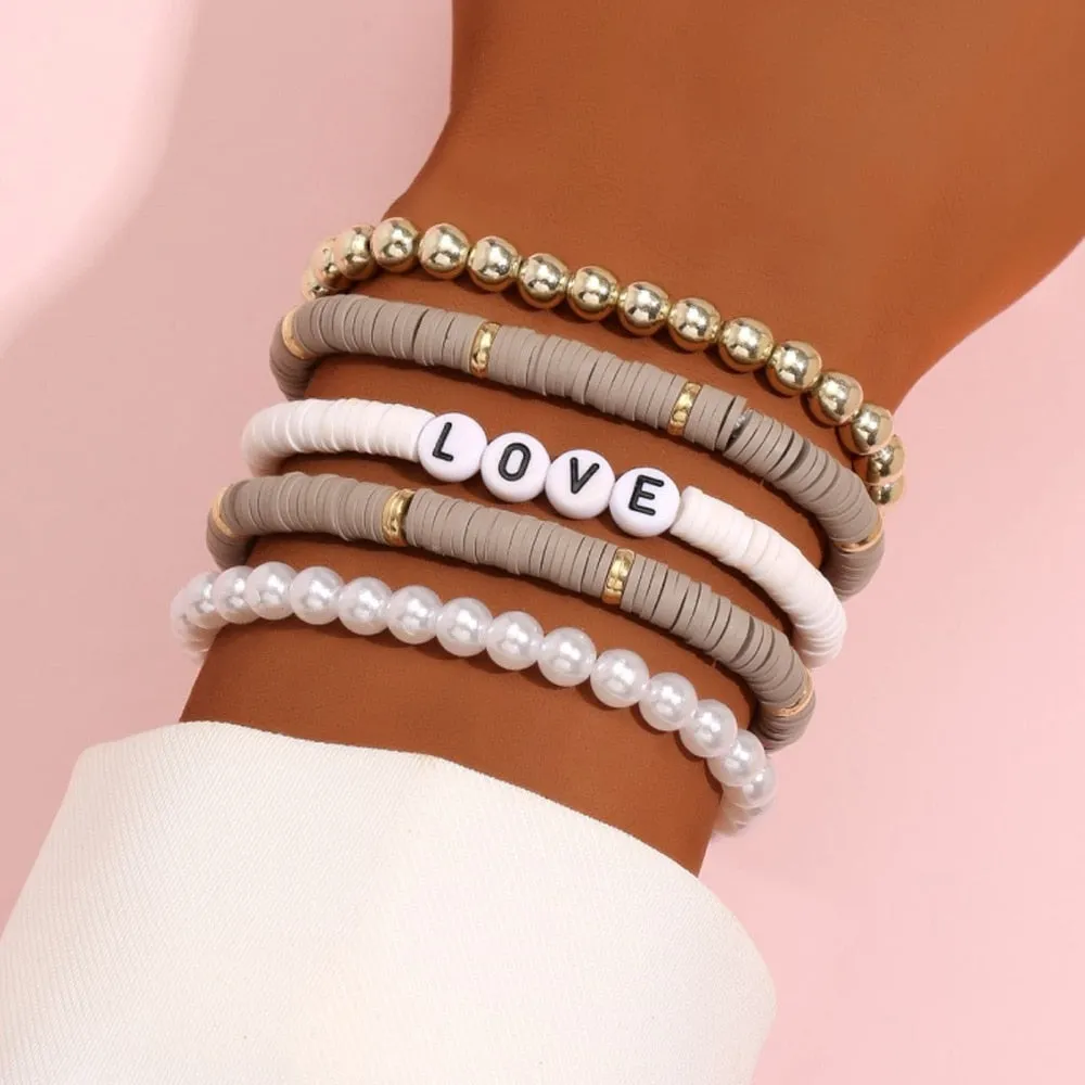 Colorful Stackable Love Letter Bracelets