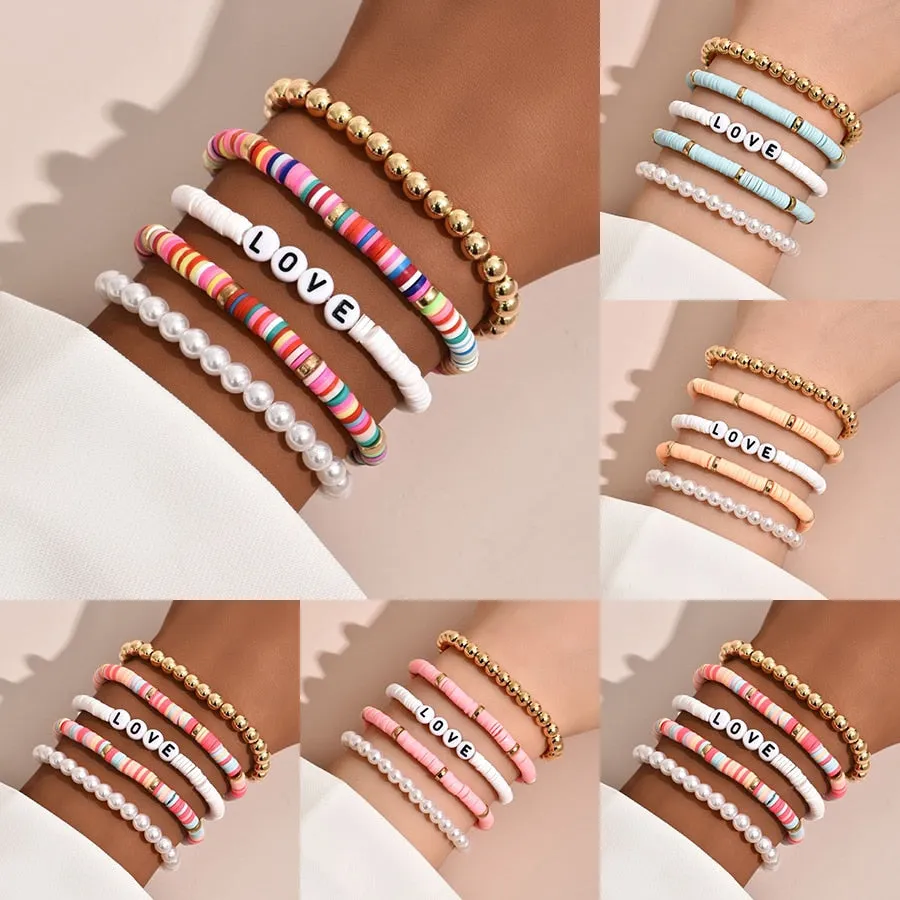 Colorful Stackable Love Letter Bracelets