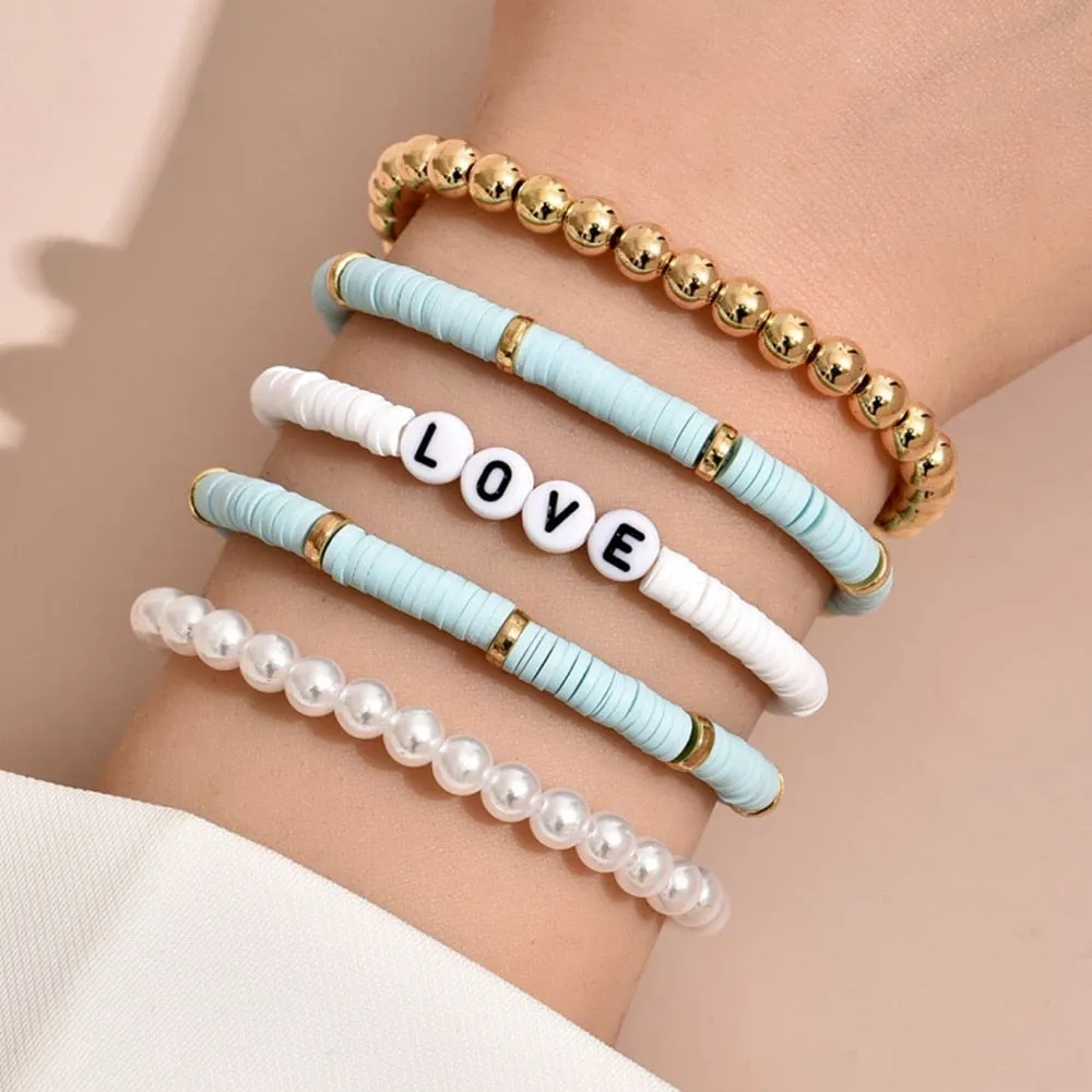 Colorful Stackable Love Letter Bracelets
