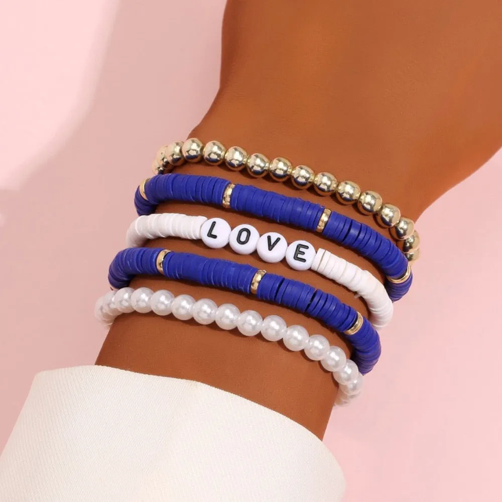 Colorful Stackable Love Letter Bracelets
