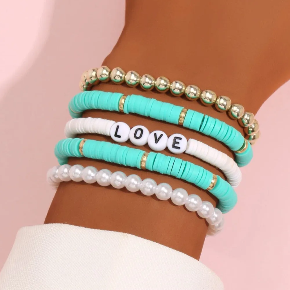 Colorful Stackable Love Letter Bracelets
