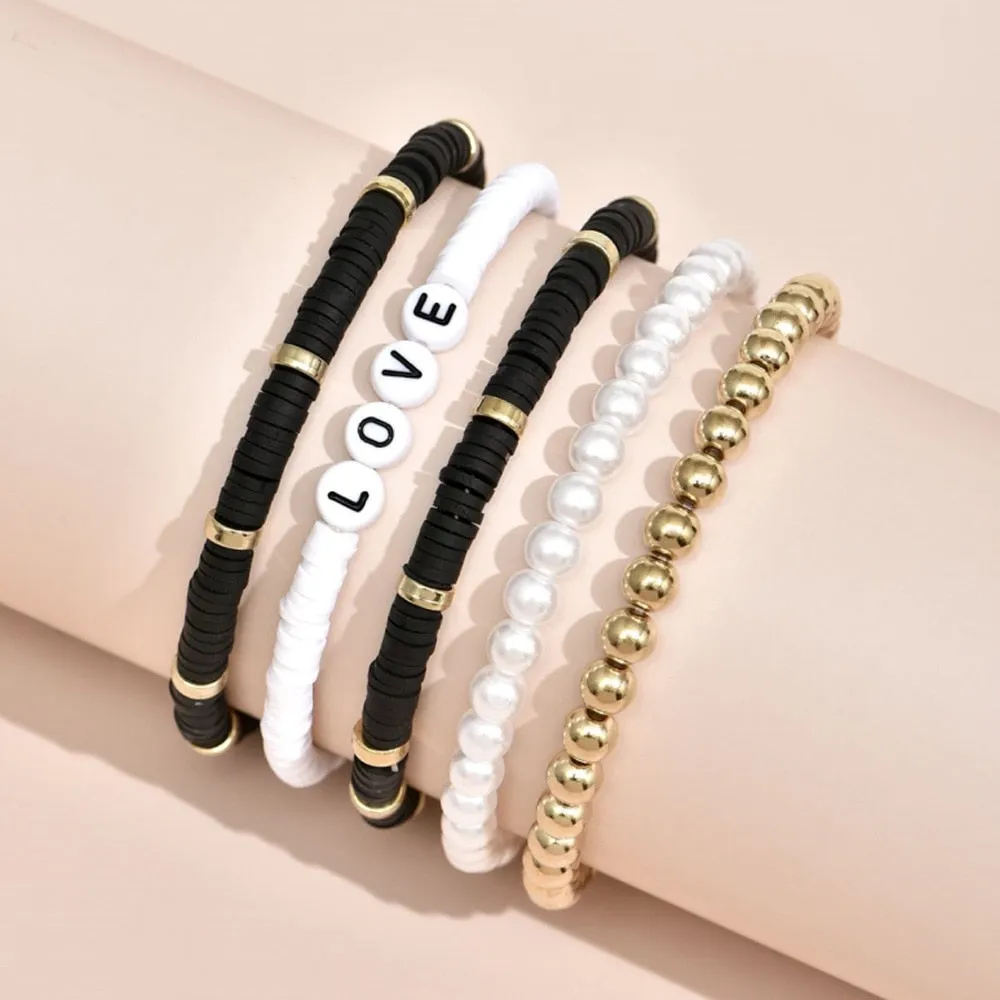Colorful Stackable Love Letter Bracelets