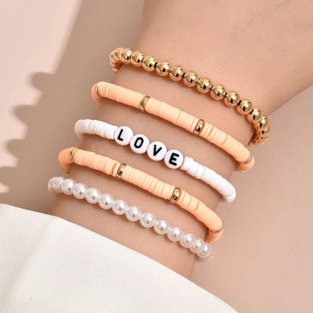 Colorful Stackable Love Letter Bracelets