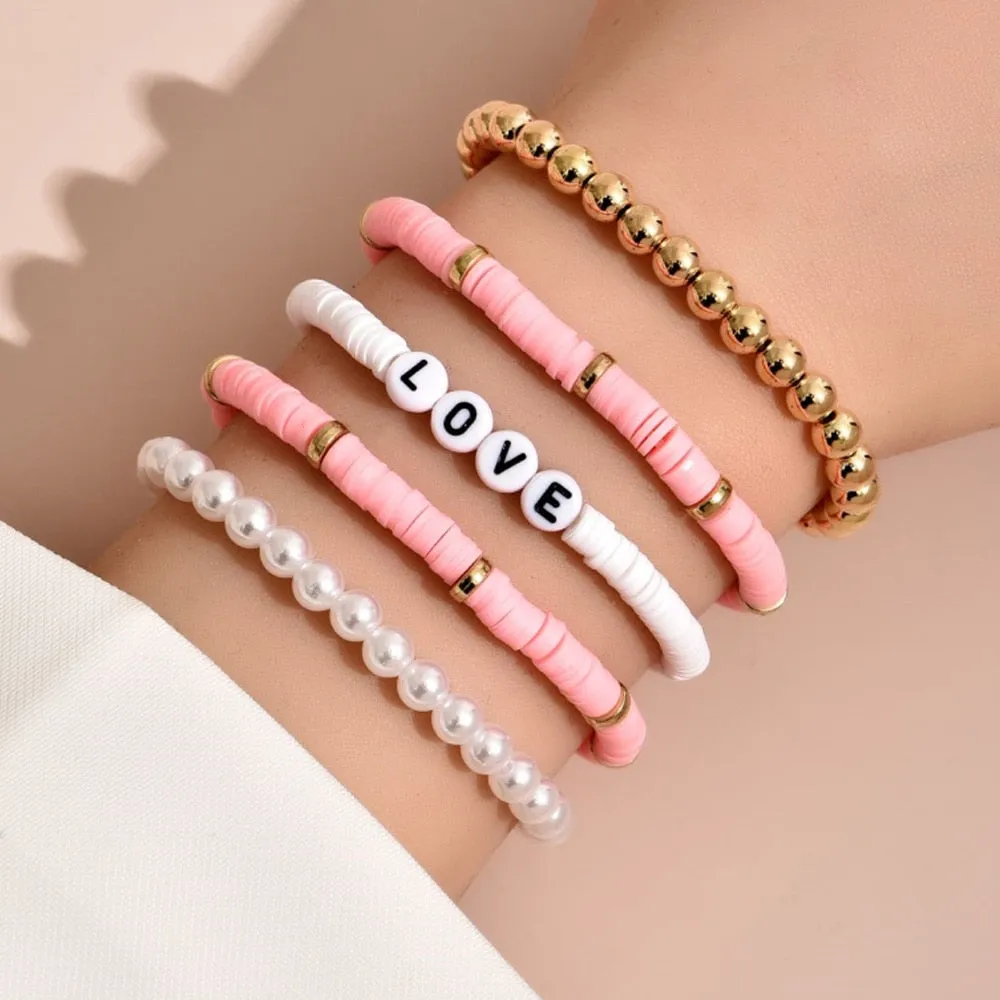 Colorful Stackable Love Letter Bracelets