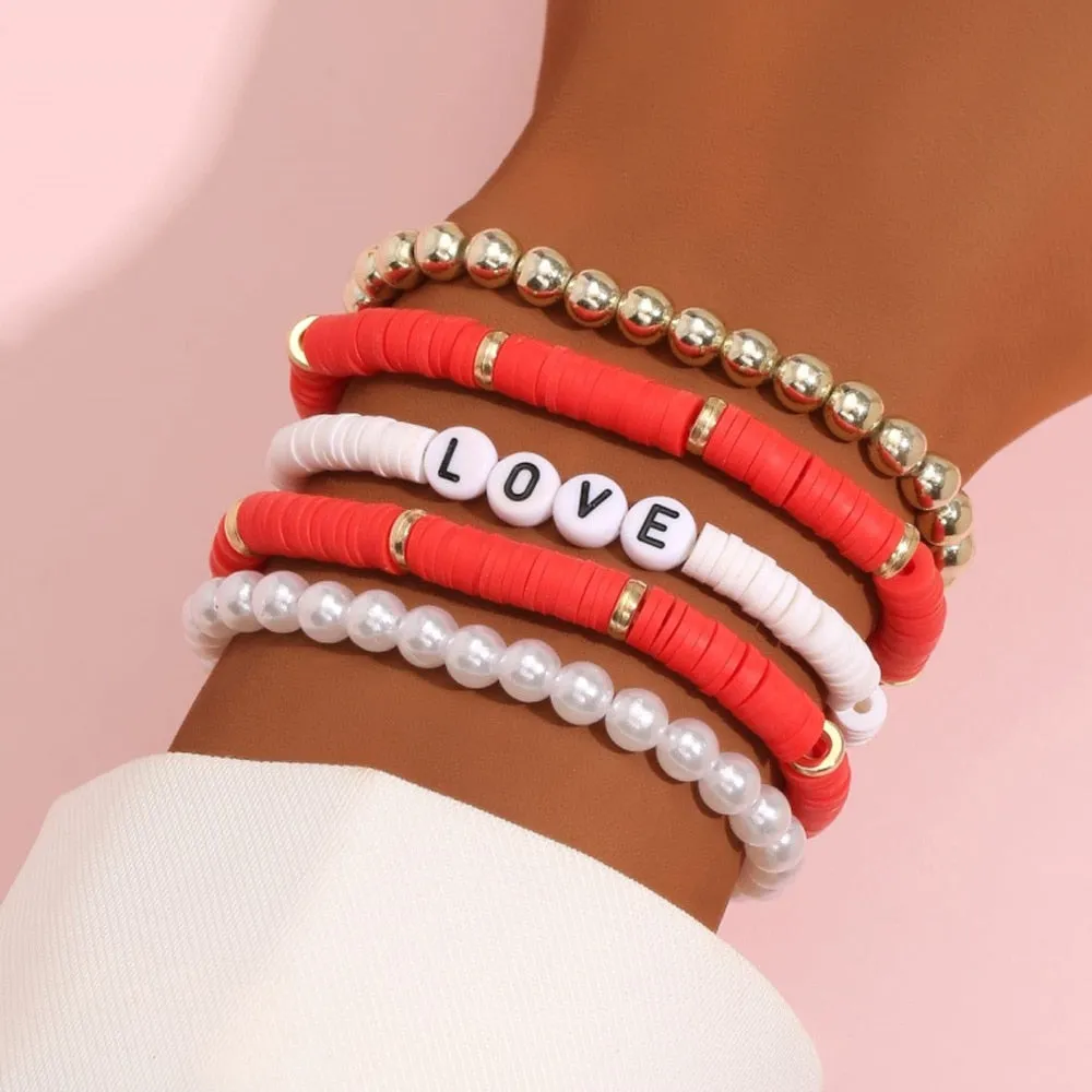 Colorful Stackable Love Letter Bracelets