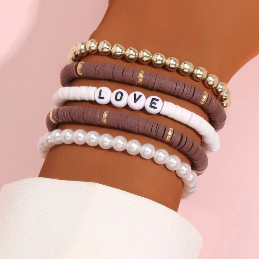Colorful Stackable Love Letter Bracelets