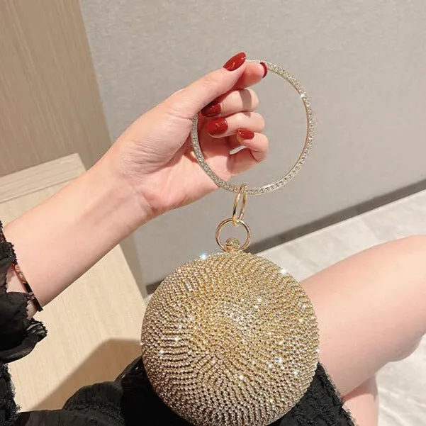 Crystal 3D Clutch with Shoulder Chain