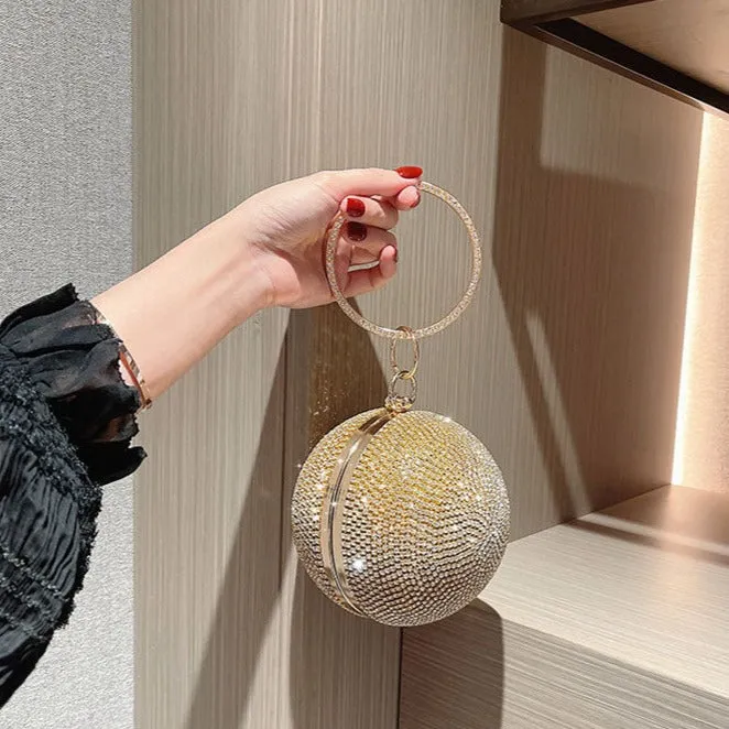 Crystal 3D Clutch with Shoulder Chain