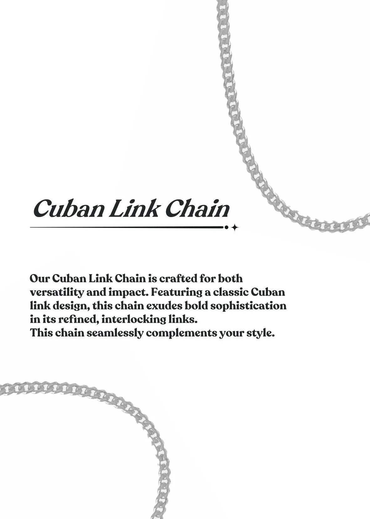 Cuban Link Chain 3mm Silver