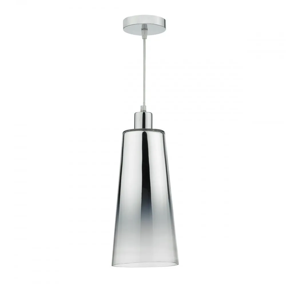 Dar SMO6550 | Smokey | Easy Fit Pendant Shade in Chrome