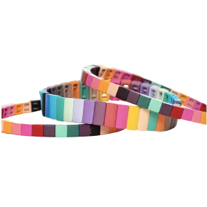 Dark Rainbow Beaded Bracelet