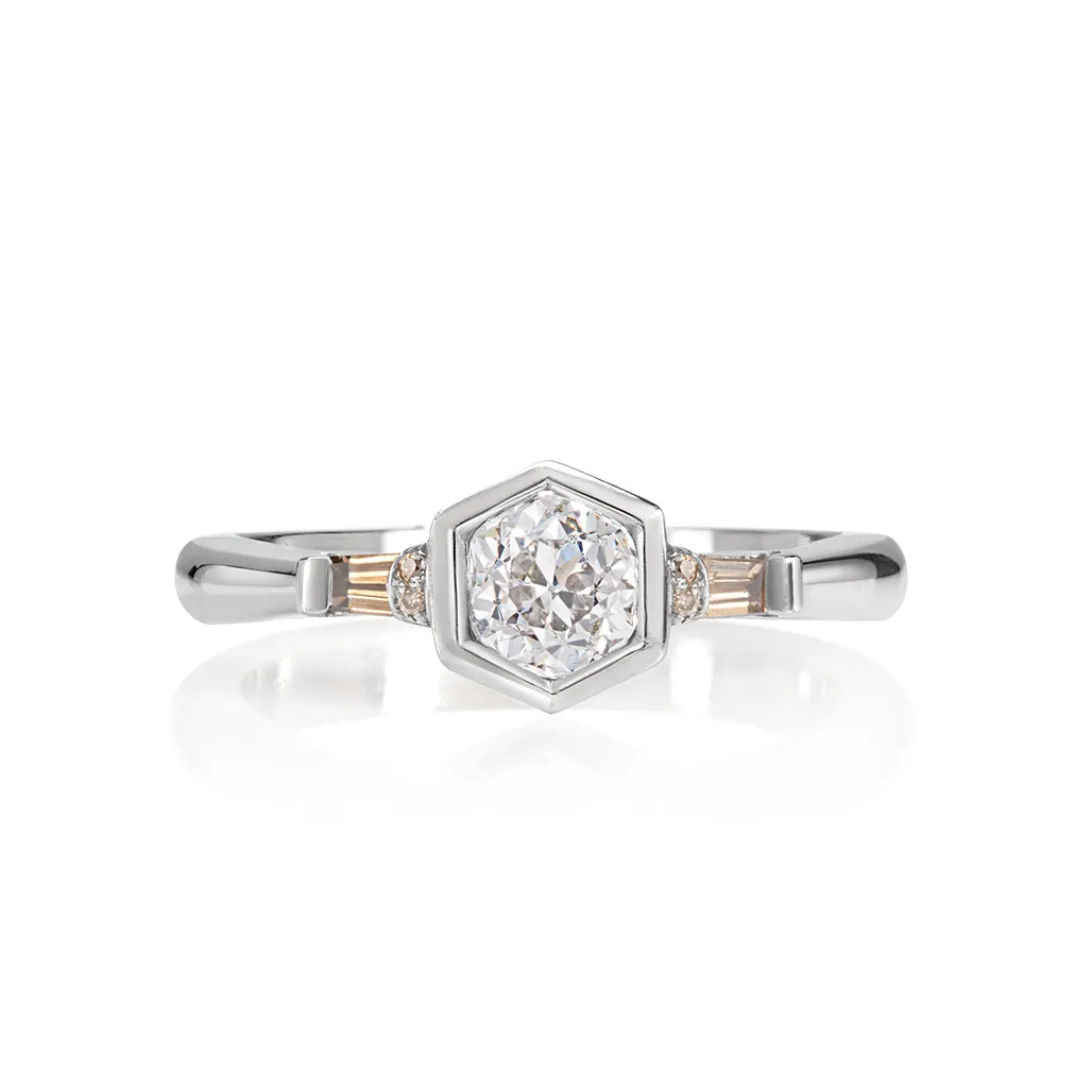 Devi Hexagon Old Cut Ring