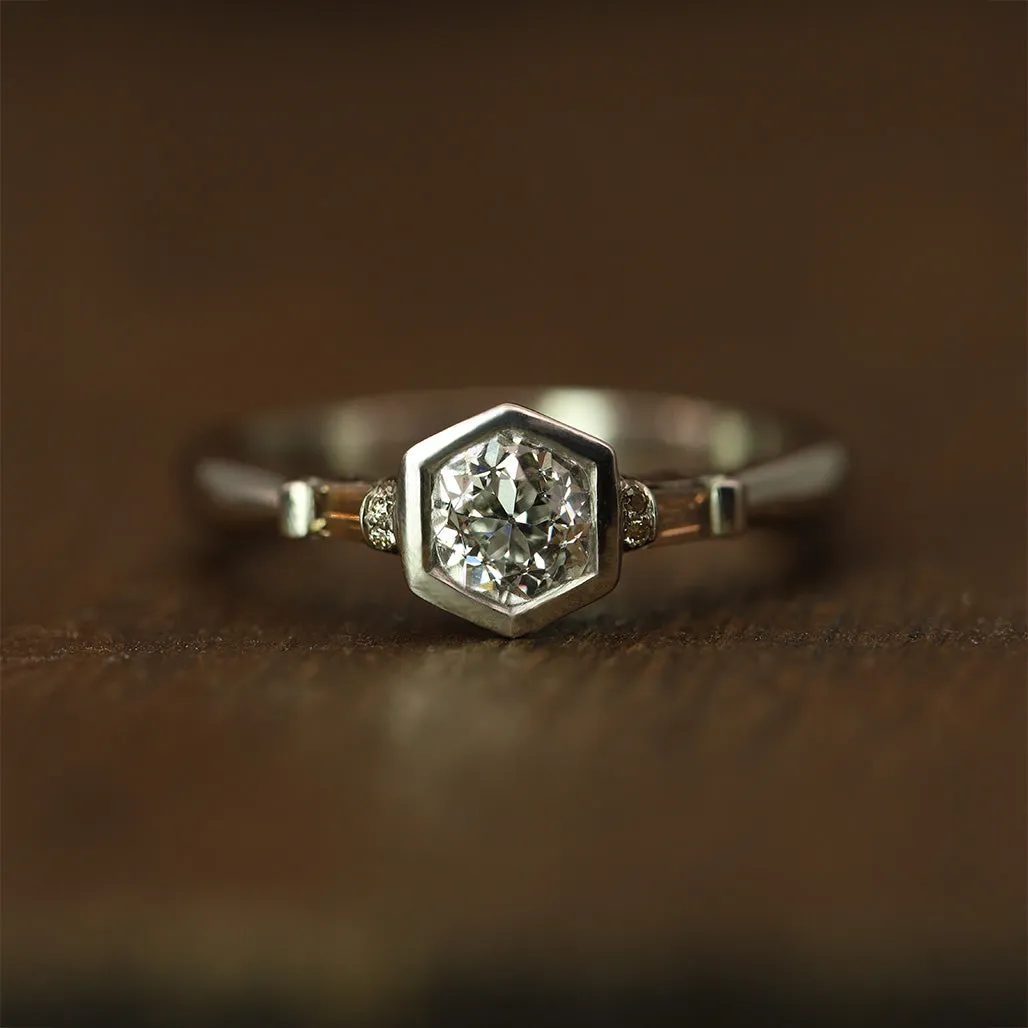 Devi Hexagon Old Cut Ring